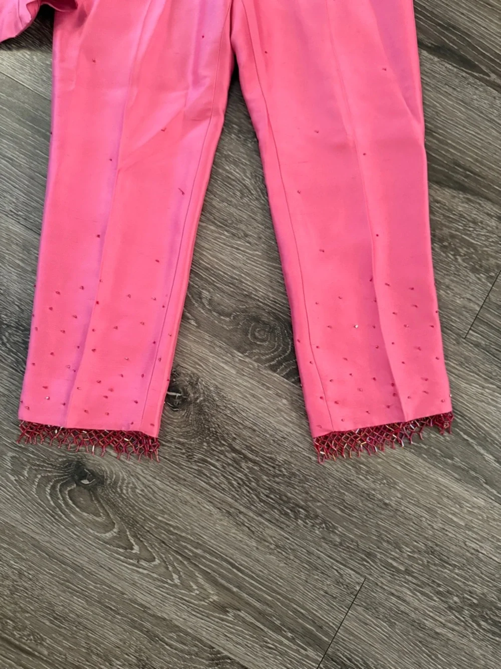 Ann Taylor Silk Beaded Trousers and Crop Top Set - Picture 2 of 11
